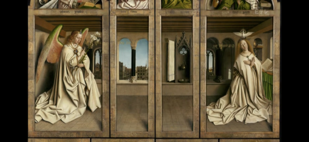 《ヘントの祭壇画》閉じられた状態で描かれている場面について